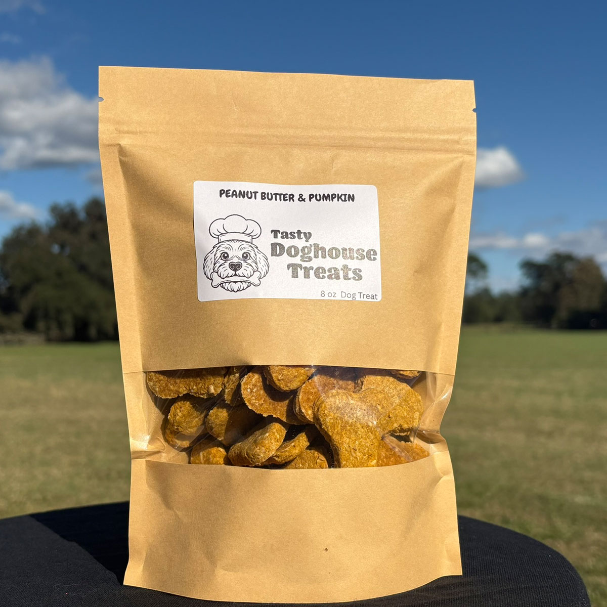 Homemade Dog Treats made with Peanut Butter and Pumpkin